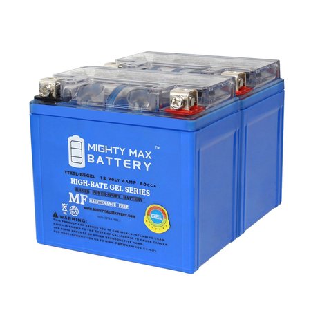 YTX5L-BSGEL 12V 4AH Replacement Battery compatible with Polaris 90CC Outlaw 03-14 - 2PK -  MIGHTY MAX BATTERY, MAX3996006